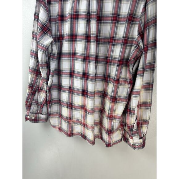 Zadig & Voltaire Sigmund Stigma Red Plaid Checked Shirt Mandarin Collar ( 40 ) - Picture 11 of 14